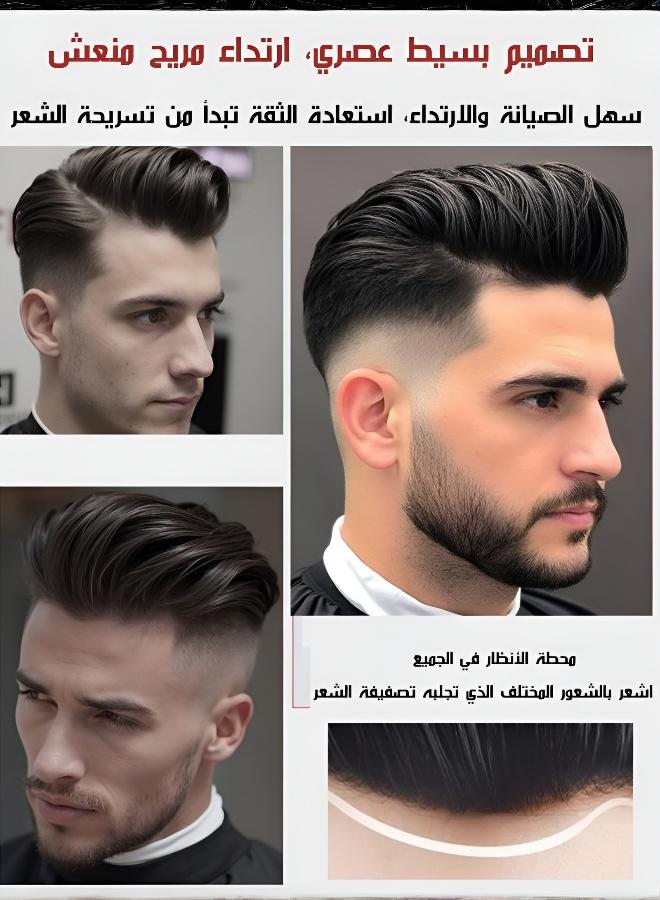 Men's Volumizing Hair System: Achieve a Natural, Youthful Look with Multiple Styles - Image 3